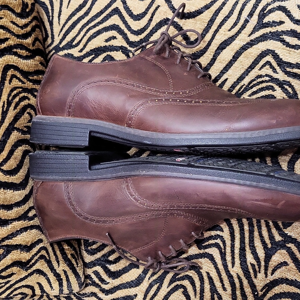 MEN'S Johnston & Murphy Dark Brown Leather Oxfords, SIZE 11.5 - Picture 7 of 9